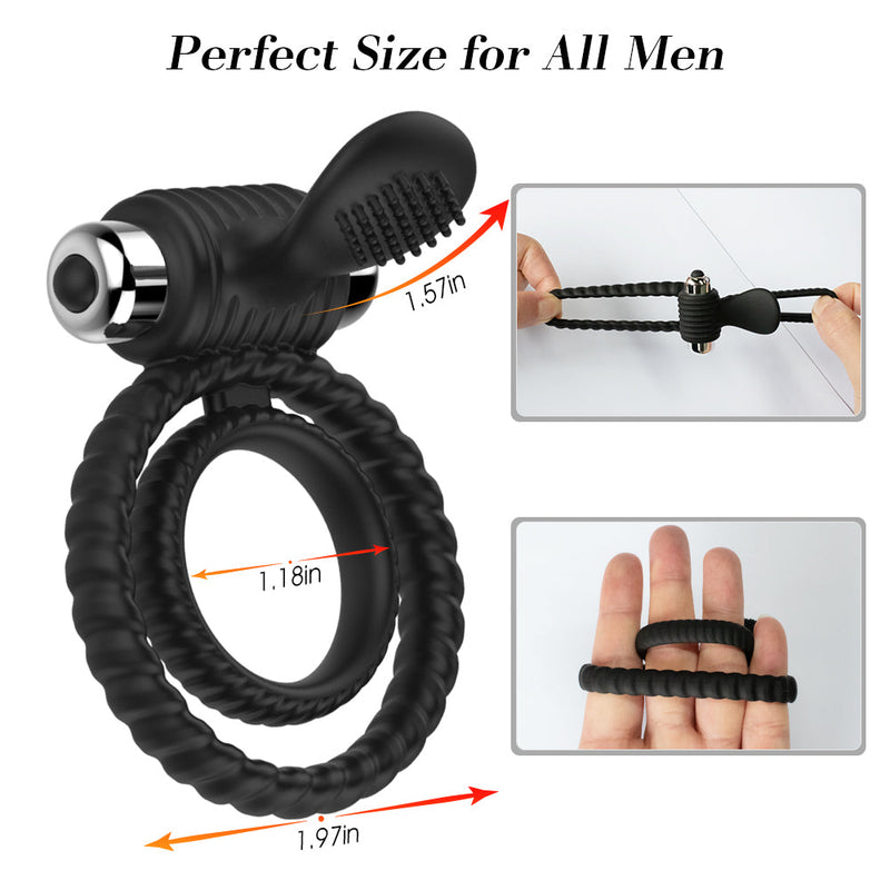 Dual Rings Penis Ring Male Enhancement - xbelo