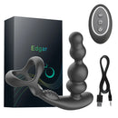 360° Rotate Thrusting Vibrating Prostate Massager Cock Ring with Rasied Dots