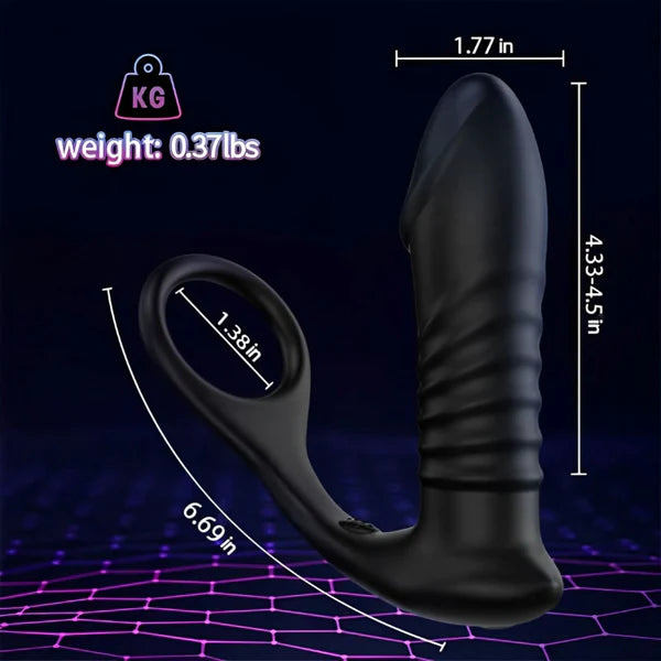 Moore - 10 Thrilling Vibration 3 Thrusting Silicone Remote Control Cock Ring Anal Vibrator