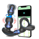 360° Rotate Thrusting Vibrating Prostate Massager Cock Ring with Rasied Dots