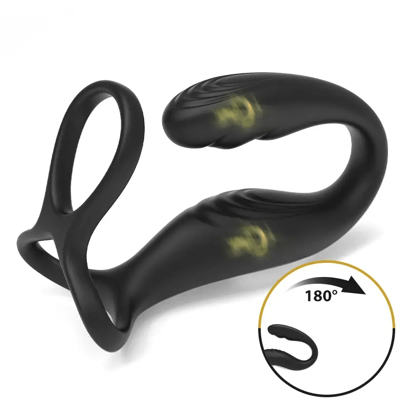 REYER Wearable Prostate Massager 10 Quiet Vibrations Dual Cock Ring - xbelo