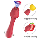 Rose Sucking Dildo Vibrator For Nipple & Clitoral Stimulation - xbelo