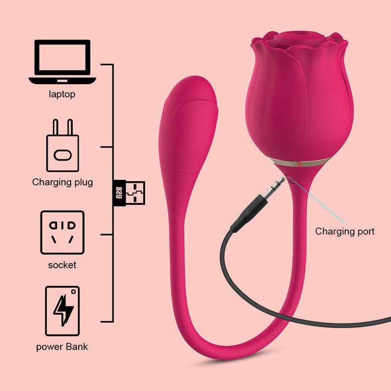 Rose Shaped Vibrator Realistic Oral Sucking - xbelo