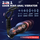 Xbelo 2 In 1 8 Thrusting 8 Vibration Cock Ring Anal Vibrator - xbelo