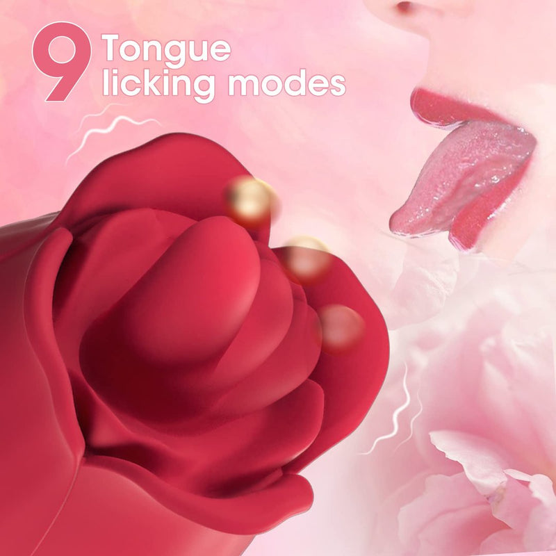 Rose Toy With 9 Tongue Licking Modes Clitoral Vibrator - xbelo