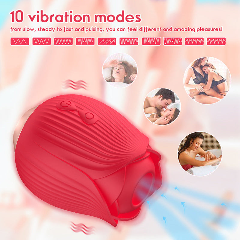 Rose Sucking Vibrator With 10 Vibration Modes - xbelo