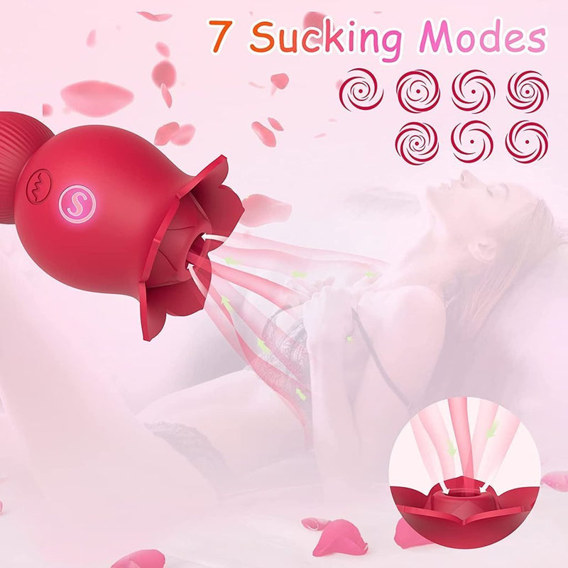 Rose Sucking and Licking Vibrator - xbelo