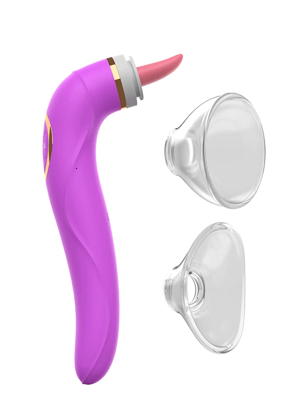 Double Stimulation Clitoral Sucking Tongue Vibrator-Purple - xbelo