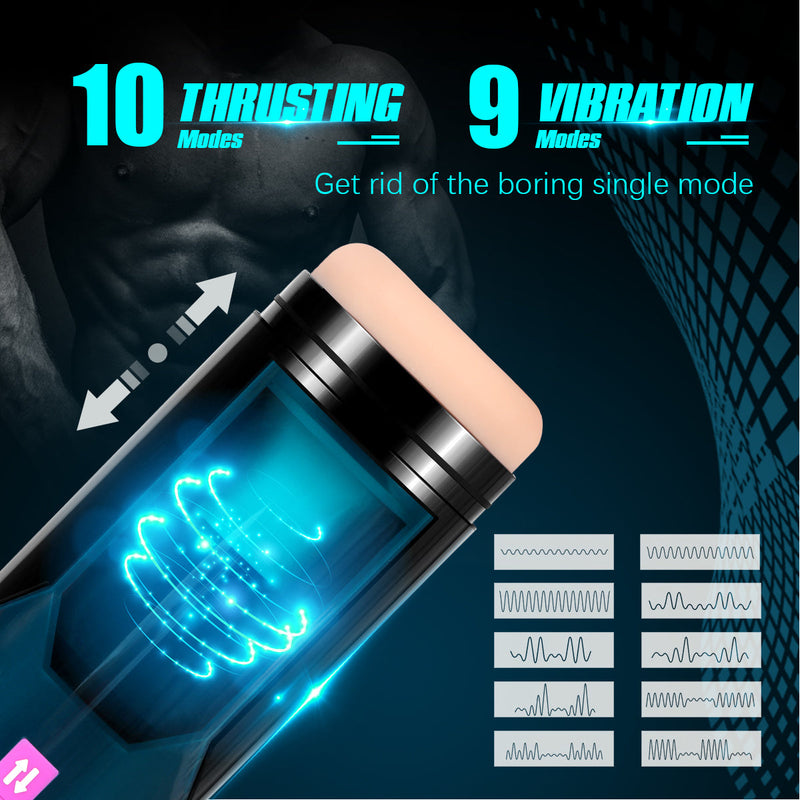 3D Texured 10 Thrusting Modes Automatic Masturbator - xbelo