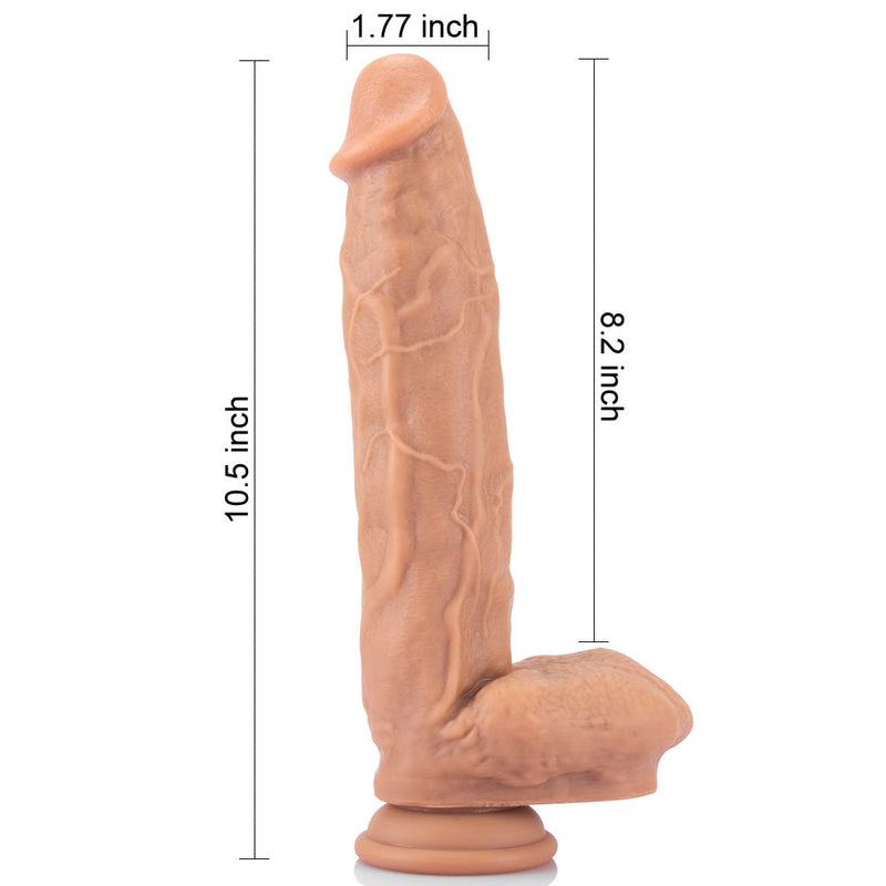 10 Inch Ultra Real Dual Layer Suction Cup Dildo - xbelo