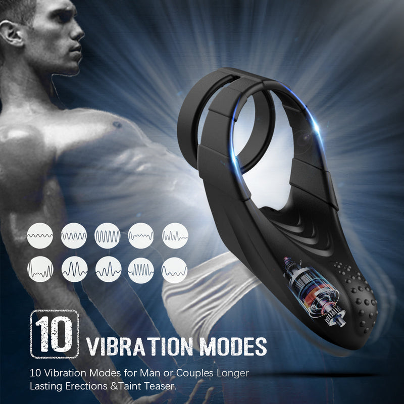 Rocky 10 Vibration Modes Dual Penis Ring - xbelo
