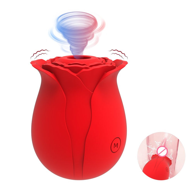 Multicolor Rose Vibrator With 10 Sucking Modes - xbelo