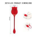 2 in 1 Long Rose Sucking Vibrator Red - xbelo