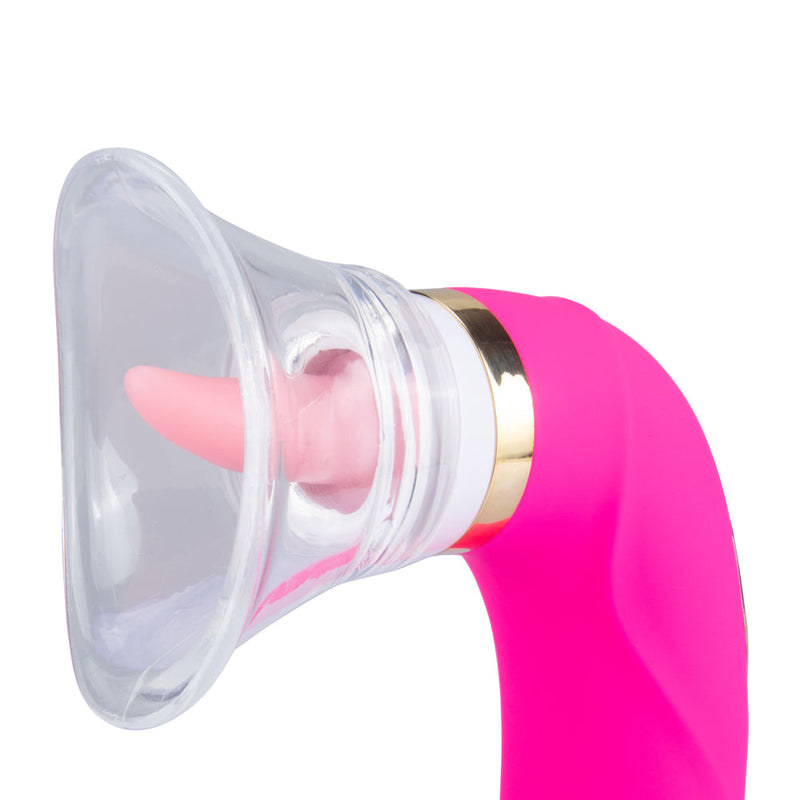 Double Stimulation Clitoral Sucking Tongue Vibrator-Red - xbelo