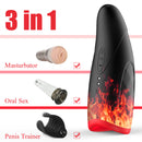 3 IN 1 Vibrating Heating Blowjob Simulator - xbelo