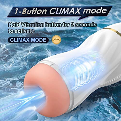 Blowjob Mens Hands Free Adult Oral Sex Toys with 7 Vibration and Suction - xbelo