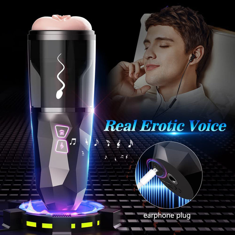 3D Realistic Stroker Masturbator Cup with 7 Thrusting Modes - xbelo