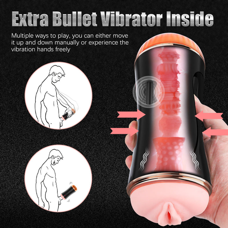 7 Vibration Modes Dual Heads 3D Realistic Masturbator - xbelo
