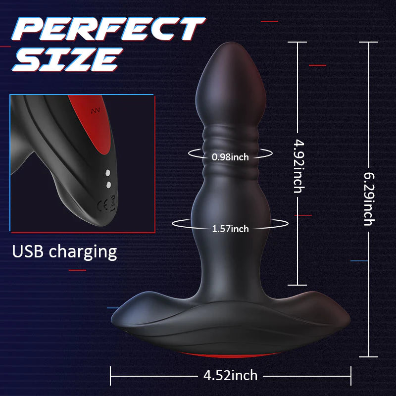 INVADER 3 Thrusting 10 Vibrations Anal Plug with Remote Controller