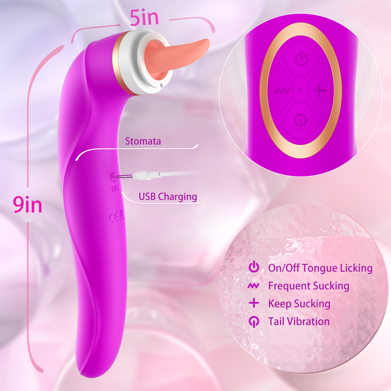 5 Licking and 10 Vibrating Clitoral Nipple Stimulator G-Spot Massager - xbelo