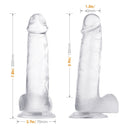 8 Inch Realistic Ballsy Dildo in Crystal Clear - xbelo