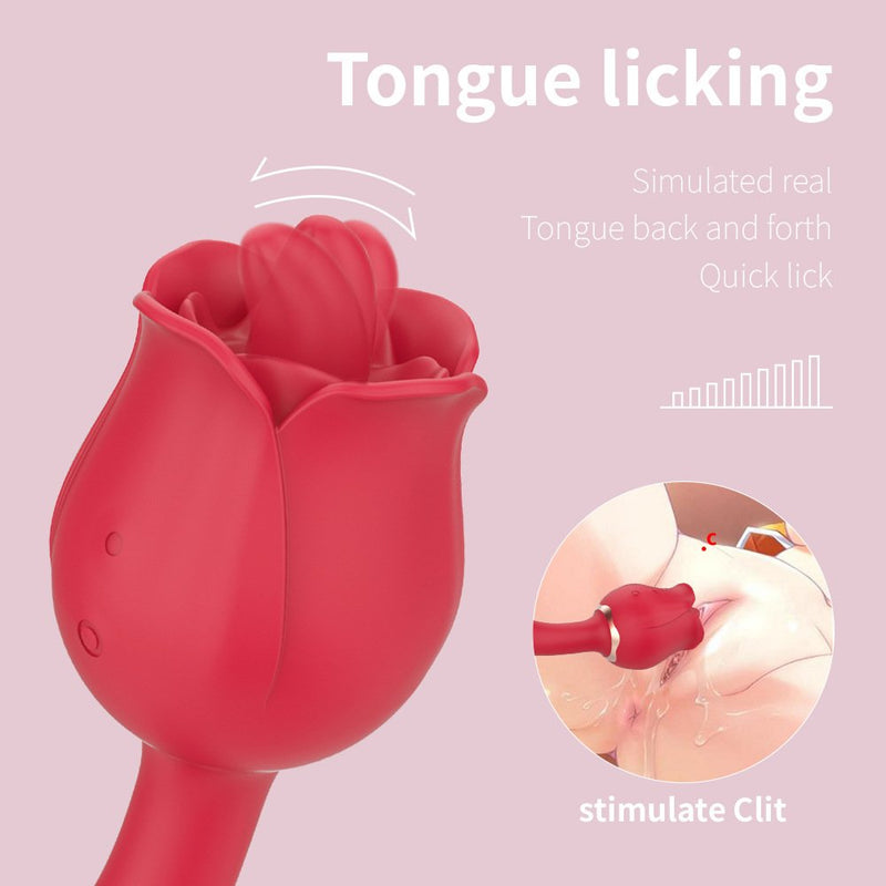 Rose Tongue Vibrator With Handle - xbelo