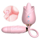Purple The Rose Toy Tongue Vibrator With Thrusting Dildo - xbelo