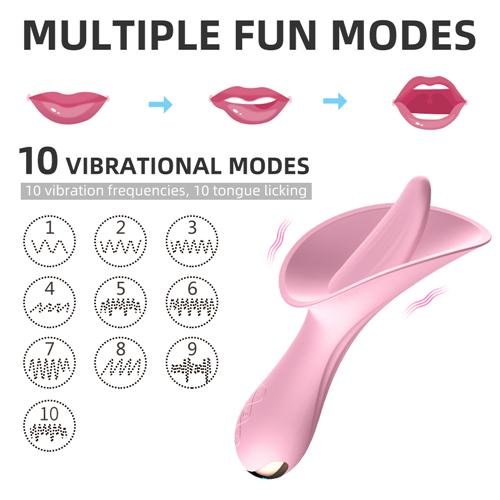 Pink Rose Toy Tongue Licking Vibrator - xbelo