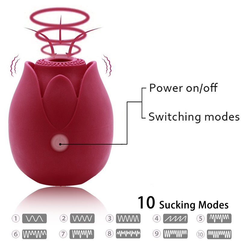 Rose Toy Lotus Sucking Vibrator With 10 Modes - xbelo