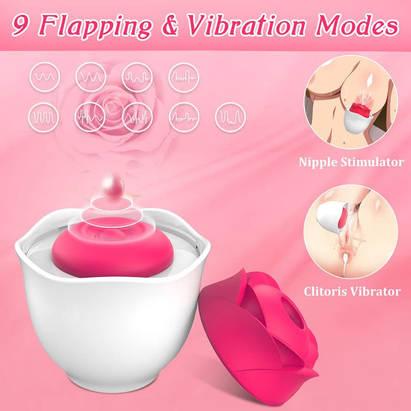 Rose Toy With Eggshell, 9 Flapping & Sucking Modes - xbelo