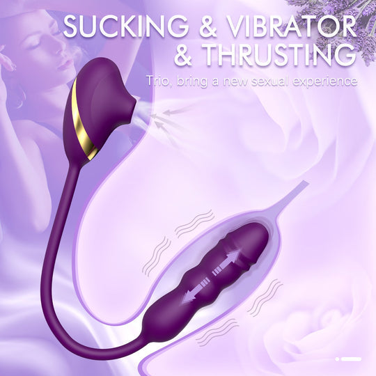 ALFA Sucking Vibrator Thursting Dildo Plug - xbelo