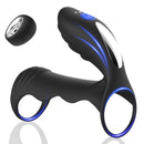 12 Vibration Modes Vibrating Penis Ring-Black - xbelo