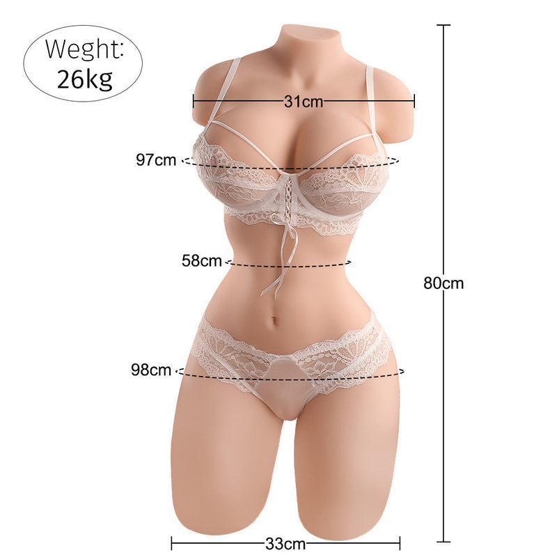 Half Body Torso Sex Doll Likelife Size with Plump Tits and Butt 52.91lb - Brandi - xbelo