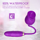 Purple The Rose Toy Tongue Vibrator With Thrusting Dildo - xbelo