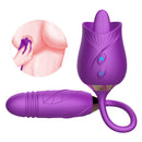 Pink The Rose Toy Tongue Vibrator With Thrusting Dildo - xbelo