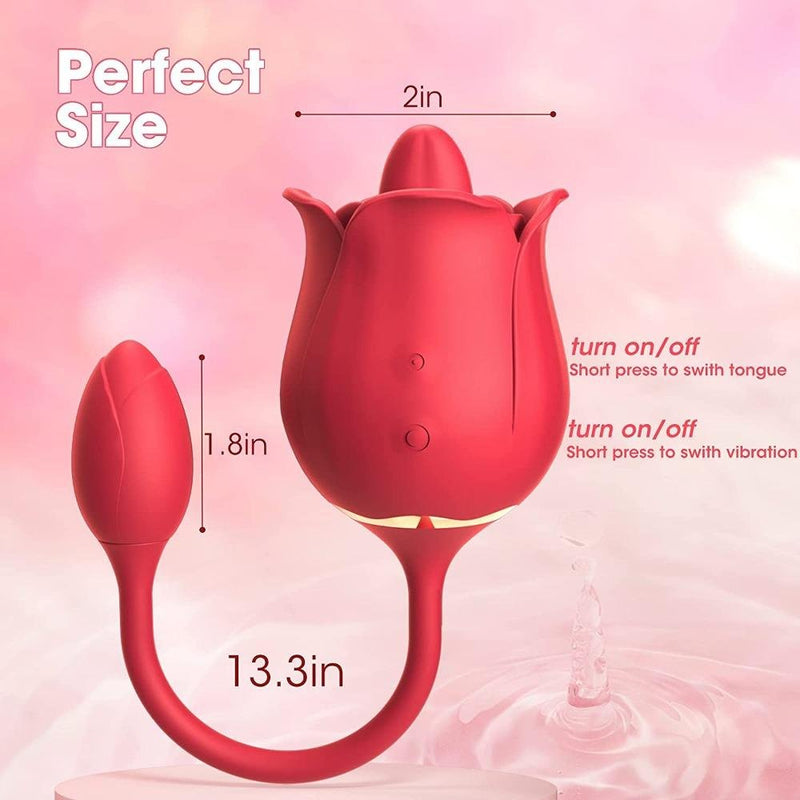Rose Clit Licking Toy With Egg Vibrator - xbelo