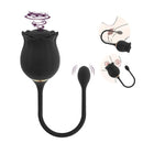 2 in 1 Long Rose Sucking Vibrator Red - xbelo