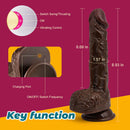 9 Vibrating 3 Telescoping Swing Realistic Dildo Vibrator 8.86 INCH - xbelo